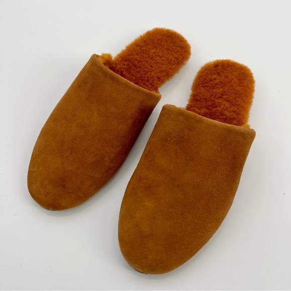 New TKEES Ines Shearling Slide On Mule Sandal Fur Size 7 Flat Loafers - Picture 5 of 14